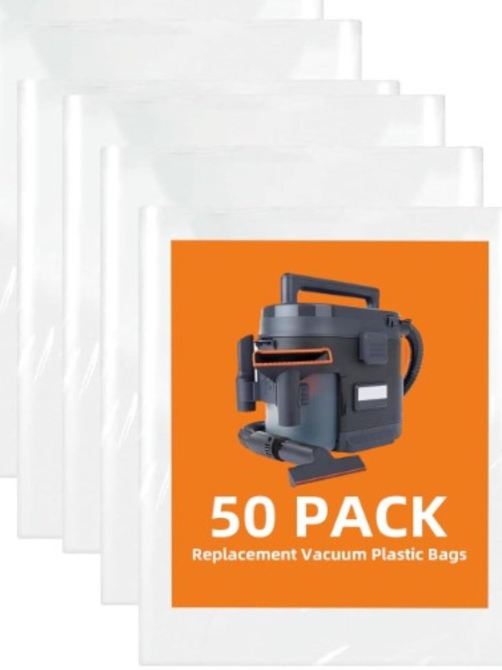 New Shark MessMaster Wet Dry Vacuum Plastic Bags for VS100/VS101/VS100C (50 qty)